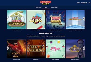 Het gedeelte van spellen beschikbaar bij MONOPOLY Casino
